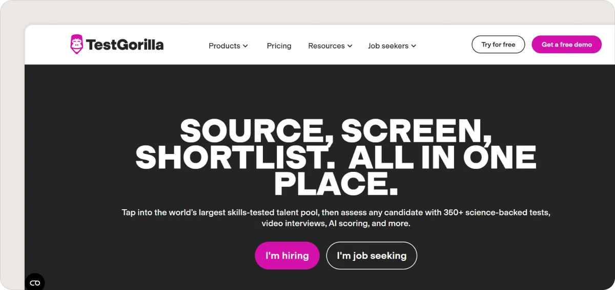 testgorilla-homepage